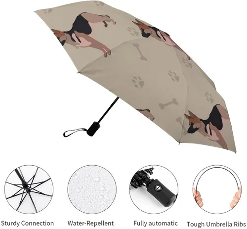 Vista 3 de Dragon 8 Ribs - Paraguas de viaje compacto resistente al viento para abrir y cerrar automático, impermeable, paraguas portátil