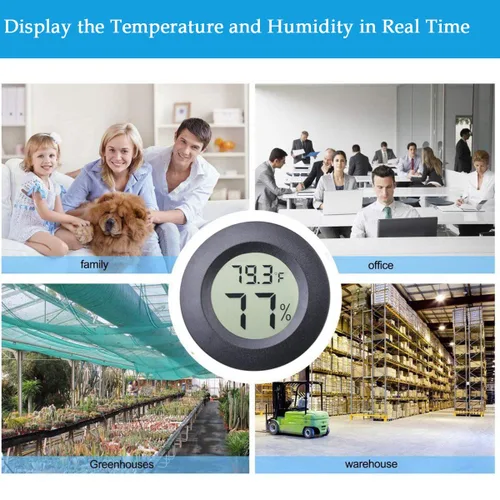 Vista 6 de 3 unids mini higrómetro termómetro interior exterior redondo medidor de humedad Fahrenheit Celsius medidor de temperatura conmutable Sensor