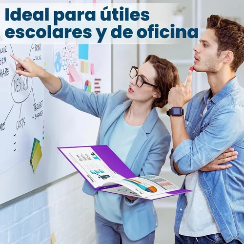 Vista 7 de V-Opitos Paquete de 6 carpetas de plástico de 2 bolsillos con 3 clavijas 6 colores, carpetas de archivos a granel, resistentes, escuela y oficina