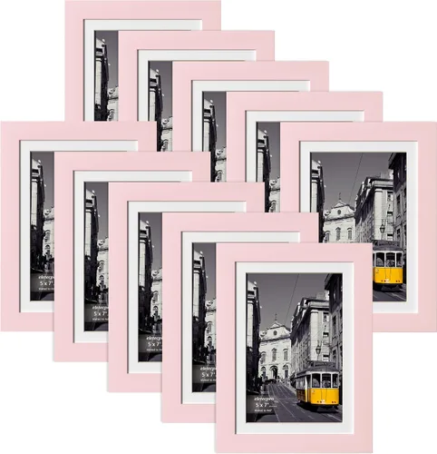 Vista 16 de eletecpro Juego de 5 marcos de fotos de 8 x 10 pulgadas, collage de fotos, decoración de pared, fotos de 5 x 7 con paspartú o de 8 x 10 pulgadas sin