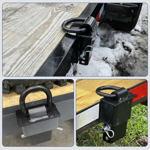 Vista 6 de 4 piezas anclajes de amarre de anillo en D de bolsillo de estaca ajustable resistente con pasador de enganche de 1/2 pulgada aptos para camiones