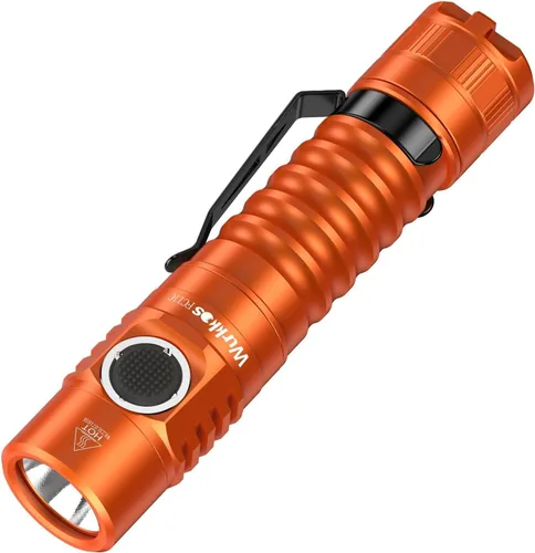 Vista 8 de Wurkkos FC11 - Linterna EDC de 1300 lúmenes, recargable, pequeña y potente, 90CRI máx., 4000K, blanco cálido, IP67, tapa trasera magnética, ideal