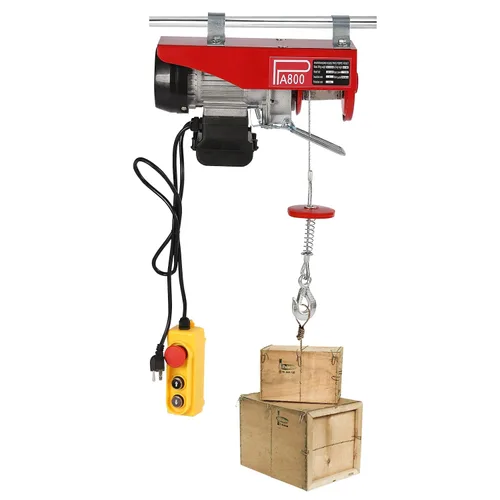 Vista 8 de Polipasto eléctrico de 220 libras, cabrestante eléctrico de 110 V con control remoto con cable de eslingas simples/dobles, elevación eléctrica