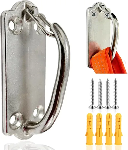 Vista 7 de Gancho de amarre para perros de acero inoxidable, correa de montaje en pared resistente y anclaje de cadena, a prueba de óxido para patio y patio