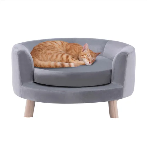 Vista 19 de Critter Sitters Sofá para Perros Rectangular de Microfibra Tostado de 36 Pulgadas para Perros de Tamaño Mediano, Cama Sofá Elevada Moderna