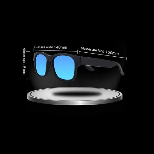 Vista 7 de IVY Lentes inteligentes, lentes de sol de audio inalámbricos Bluetooth con auriculares abiertos y llamadas manos libres, color negro glamour