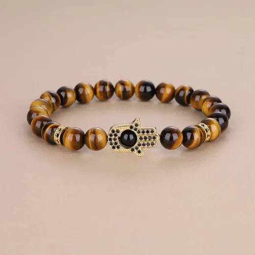 Vista 4 de COAI Pulsera de mano Hamsa, pulsera de protección contra el mal de ojo para hombres y mujeres