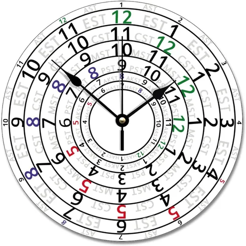 Vista 15 de ArogGeld Reloj de pared de 12 horas con formato de hora militar, de madera, grande, de 10 pulgadas, silencioso, sin tictac, funciona