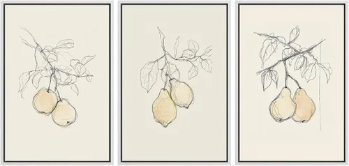 Vista 141 de MUDECOR Lienzo enmarcado para pared, juego de arte de acuarela pastel, bosque de pinos, naturaleza silvestre, ilustraciones modernas, decorativas
