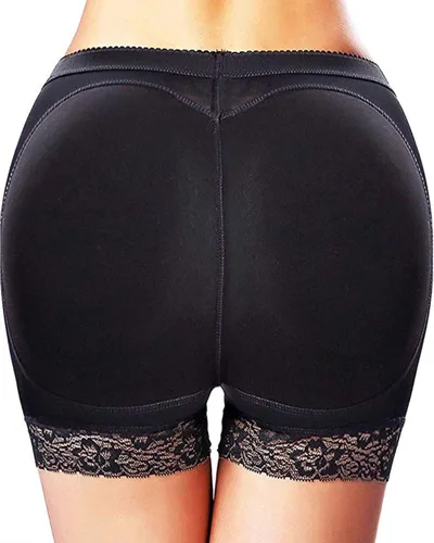 Vista 2 de Levantador de glúteos, almohadillas para realzar la cadera, ropa interior moldeadora de encaje acolchado de control bragas moldeadoras de glúteos