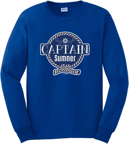 Vista 2 de Personalizado barco capitán vela barco personalizado manga larga camiseta