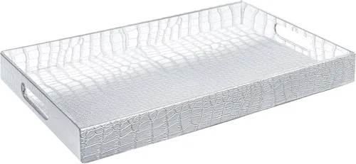 Vista 30 de Home Redefined - Moderna y elegante bandeja rectangular de 17.5 x 12 pulgadas, estilo shagreen, color azul bebé claro, con aspecto de cuero falso