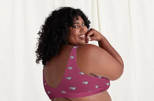 Vista 5 de MeUndies Bralette para mujer Brasier elástico de algodón con cuello en U Tela exclusiva de Tienda
