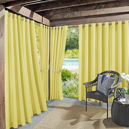 Vista 10 de Panel de cortina con ojales Sun Zero Marina para interior/exterior con protección UV y eficiencia energética, 54 x 95 pulgadas, cuarzo rosa