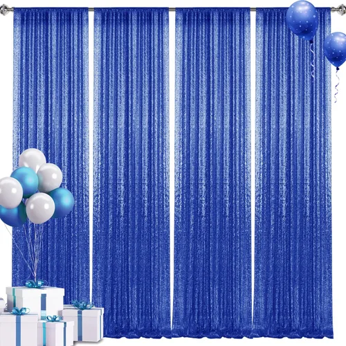Vista 70 de 2 paneles de cortinas de fondo de lentejuelas verdes de 8 pies, cortinas de fondo de fotografía con purpurina para decoración de Navidad, boda