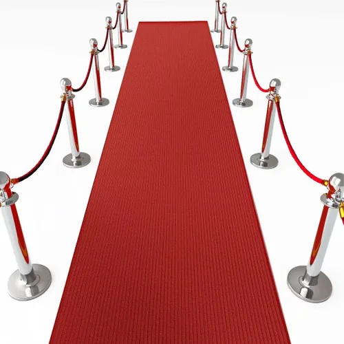 Vista 8 de HOMBYS Alfombra roja extra gruesa de 450 GSM para fiestas y eventos, 2.6 x 30 pies, camino de pasillo rojo para ceremonia de boda, alfombra