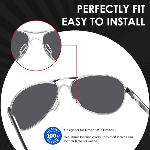 Vista 3 de BLAZERBUCK Almohadillas de nariz de repuesto transparentes para gafas de sol Oakley Elmont M