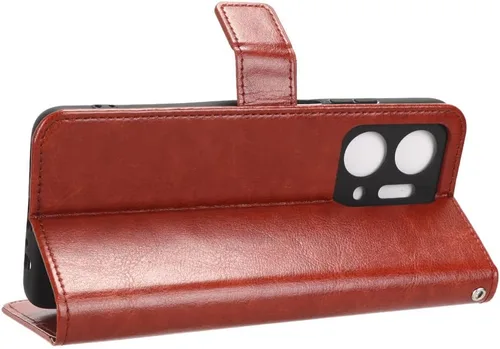 Vista 5 de Funda para Honor X7a Funda de cuero, con tapa para Honor X7a RKY-LX2 Funda Marrón