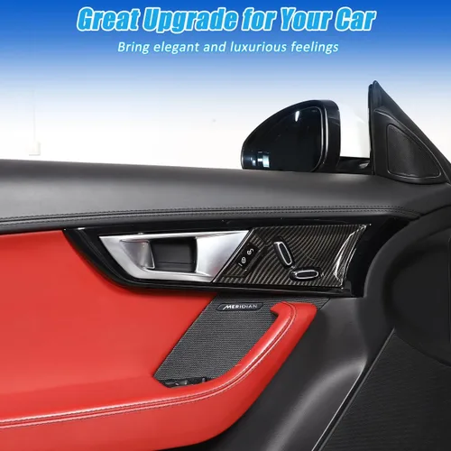 Vista 4 de 2 piezas de panel de ajuste eléctrico de asiento para Jaguar F-Type 2013-2024 botón de ajuste de asiento de coche interruptor marco accesorios Fibra