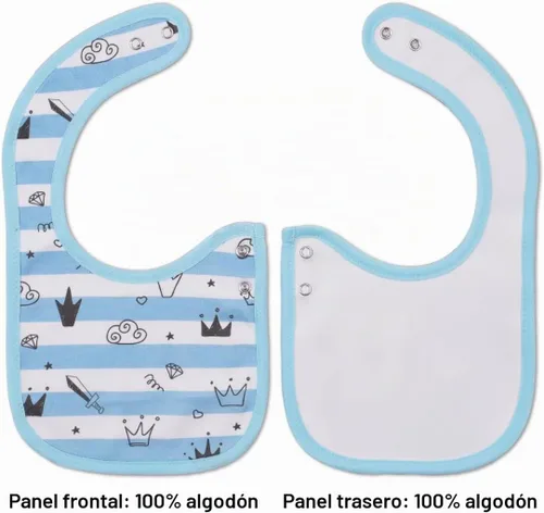 Vista 3 de Maiwa - 6 paquetes de baberos impermeables de algodón para bebés, niñas y niños, con broches para babeo y alimentación Multi0601