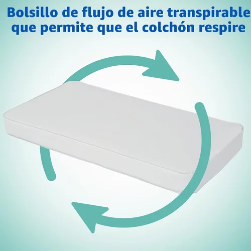 Vista 9 de Sealy Posture Perfect - Colchón impermeable de 2 etapas para cuna y colchón para cama de bebé, espuma viscoelástica híbrida y 150 bobinas de alta