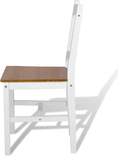 Vista 5 de Gecheer Sillas de comedor, 4 piezas, muebles de interior para comedor, cocina, madera de pino blanco de 16.3 x 17.9 x 33.6 pulgadas