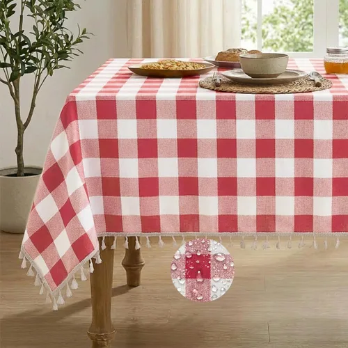 Vista 11 de Deep Dream Mantel rectangular para mesa, manteles rústicos impermeables de algodón y lino, manteles de estilo granja sin arrugas para fiestas