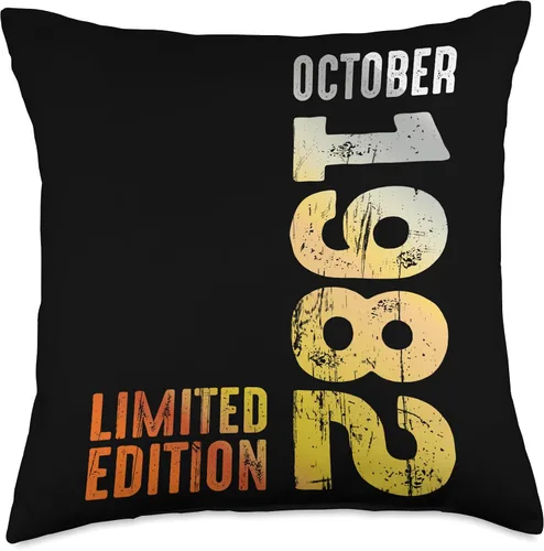 Vista 4 de Since October 1982 Retro 1982 Vintage 1982 October Throw Pillow