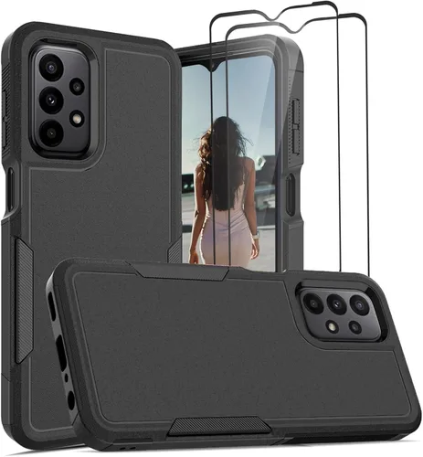 Vista 268 de Jeylly Compatible con Samsung Galaxy A22 5G Funda, Funda Samsung A22 5G con 2pcs protectores de pantalla de vidrio templado