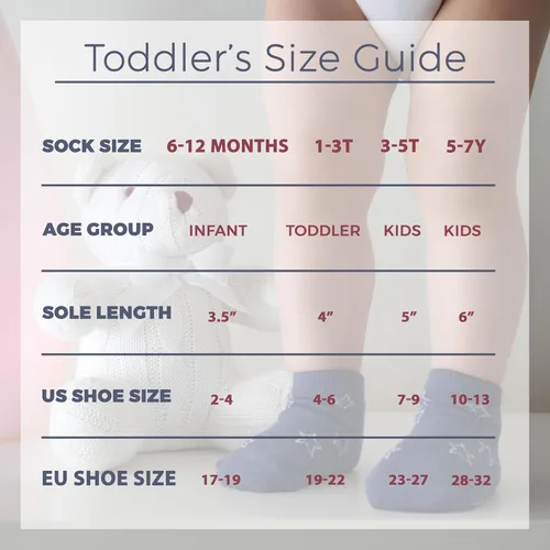 Vista 7 de Debra Weitzner Toddler Socks With Grips - 12 Pairs Crew Cotton Grip Socks for Baby Boys Girls Infant's and Kids 6-M - 7 years