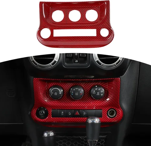 Vista 18 de RT-TCZ Para Jeep JK Negro Dash Console A/C Controles Cubierta Trim Panel para Jeep Wrangler JK JKU 2011-2017 ABS Interior Accesorios 1pc