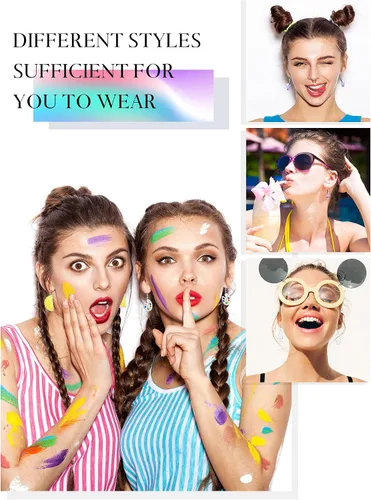 Vista 5 de 20 pares de aretes divertidos y peculiares para mujeres y niñas incluyendo oso de gomitas y de caramelo peces de té de leche pintura de dibujos