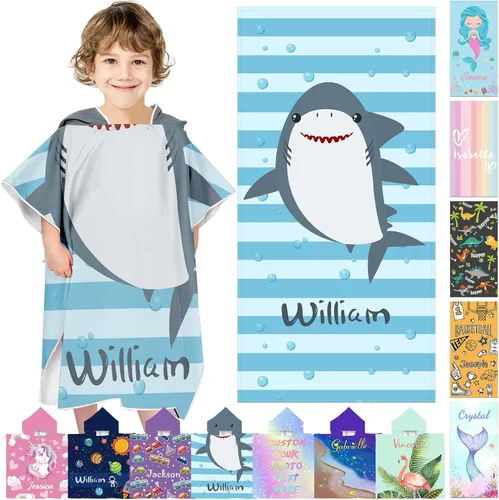 Vista 8 de Toallas de playa personalizadas para niños, toallas de playa personalizadas con nombres, regalos personalizados para niños pequeños, niñas