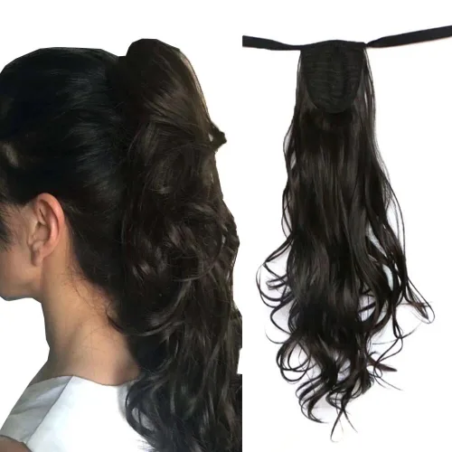 Vista 28 de Extensiones de cabello sintético de 20 pulgadas, 3.17 oz, ondulado, rizado, resistente al calor, fibra sintética para mujer