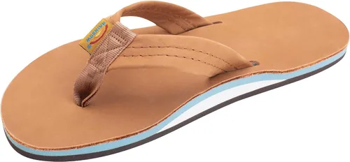 Vista 14 de Sandalias Rainbow para hombre de una sola capa de cuero Premier Cafe