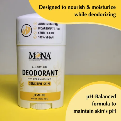 Vista 4 de MONA BRANDS - Desodorante natural para mujeres y hombres, para pieles sensibles, sin aluminio ni bicarbonato de sodio