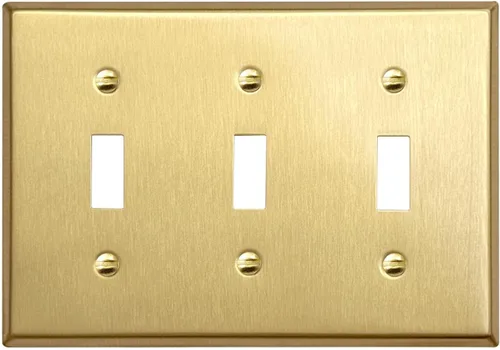 Vista 34 de Rio Salto BRASS Signature Collection MIDSIZE - Placa de pared de metal dorado para interruptor de luz o cubierta de tomacorriente, placa de pared