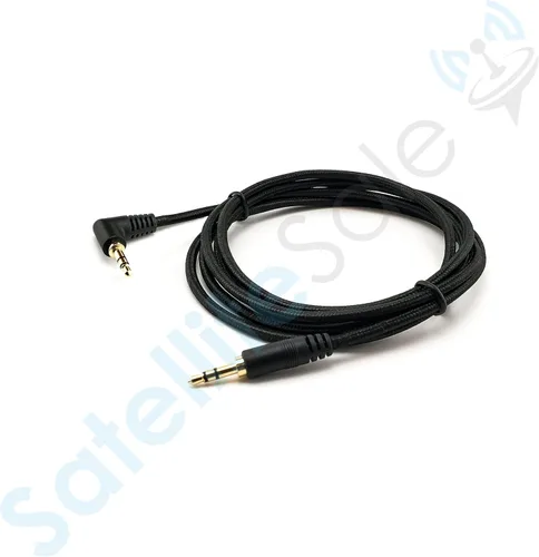 Vista 4 de SatelliteSale Conector de audio auxiliar de 0.138 in en ángulo recto macho a macho, cable auxiliar estéreo digital, cable universal, cable de nailon