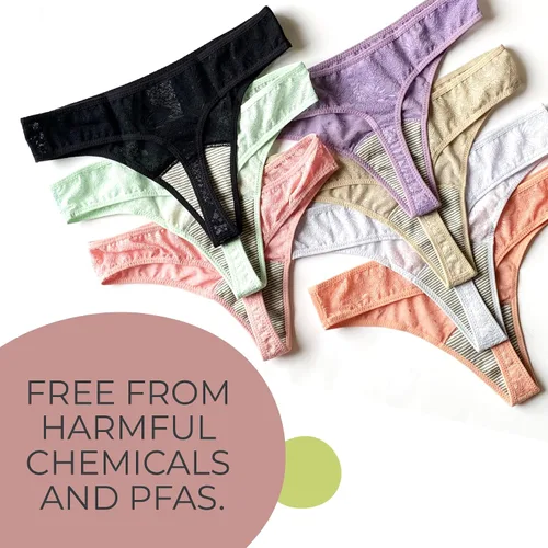 Vista 5 de Shero Lace Thong Period - Maternity, Postpartum Panties, and Moisture Control Underwear for Women & Teens - 1 & 3 Pack