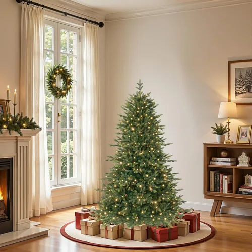 Vista 6 de SHareconn Árbol de Navidad artificial preiluminado de 4 pies con luces de Árbol preiluminado con 17 modos de luz, blanco cálido y luces