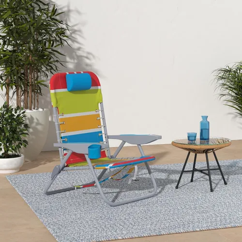 Vista 2 de Rio Brands ASC529 4-Position Backpack Lace-Up Suspension Folding Beach Chair