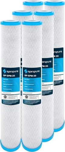 Vista 22 de SpiroPure SP-CBR2-5 Cartucho de filtro de agua de bloque de carbono con carcasa de coco certificado NSF de 5x2.5 0.5 micrones CBC-5 155169-43