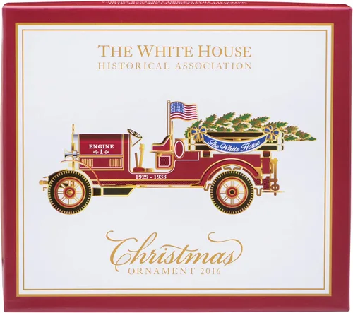 Vista 3 de 2016 Oficial Casa Blanca No Deslustrante 24k Oro Chapado En Oro Adorno De Navidad - Herbert Hoover