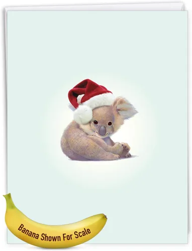 Vista 8 de The Best Card Company - Tarjeta de Navidad de animales grandes para niños (8.5 x 11 pulgadas) - Adorable tarjeta de notas de vacaciones grupales
