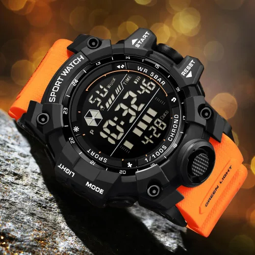 Vista 5 de Reloj digital multifunción para hombre, reloj electrónico, impermeable, con alarma, deportes