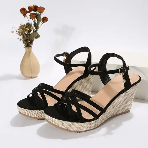 Vista 5 de Gufesf Sandalias de plataforma 2023 para mujer, sandalias de plataforma sexy con punta abierta, zapatos de tacón alto vintage con lunares