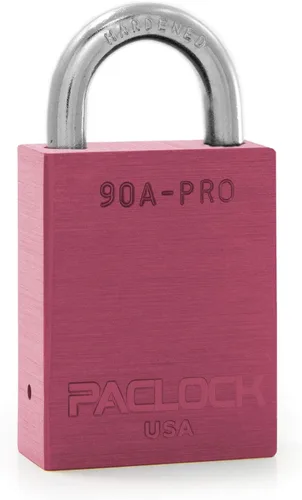 Vista 63 de PACLOCK Candado de la serie 90A-PRO, compre American Act obediente, aluminio anodizado marrón, cilindro de 7 pines de alta seguridad con 1 llave por