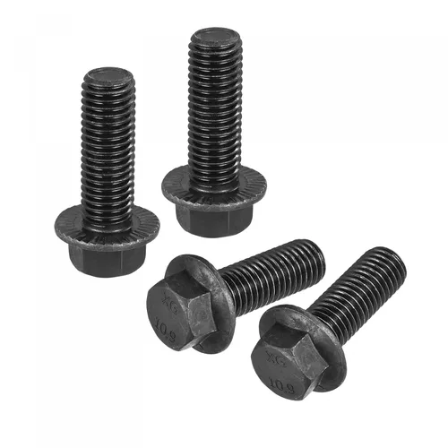 Vista 9 de uxcell Pernos de brida dentada hexagonal M14-0.079x1.378 in Tornillos de acero al carbono de grado 10.9 4pcs