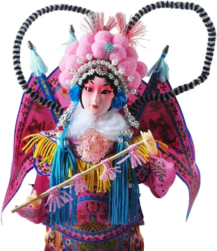 Vista 5 de NW Figura de seda de artesanía tradicional china de 12 pulgadas, adornos coleccionables de personajes antiguos chinos para decoración del hogar