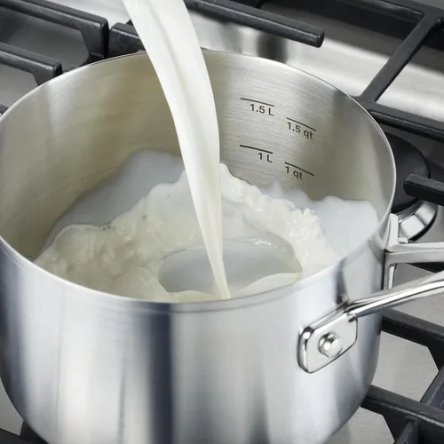 Vista 13 de KitchenAid - Sartén de acero inoxidable de inducción con tapa, olla de 2 cuartos de galón Brushed Stainless Steel, 2qt Saucepan with Lid, Small